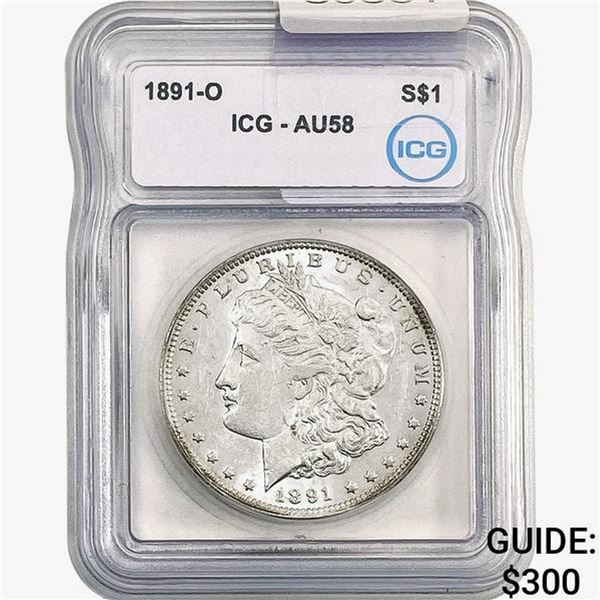 1891-O Morgan Silver Dollar ICG AU58