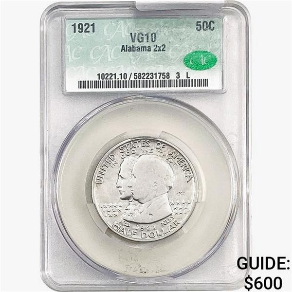 1921 Alabama Half Dollar CAC VG10 2X2