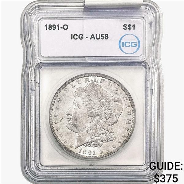 1891-O Morgan Silver Dollar ICG AU58
