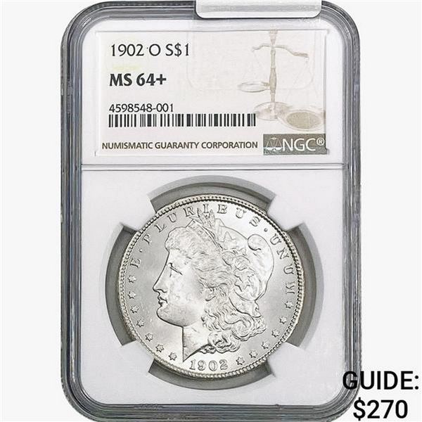 1902-O Morgan Silver Dollar NGC MS64+