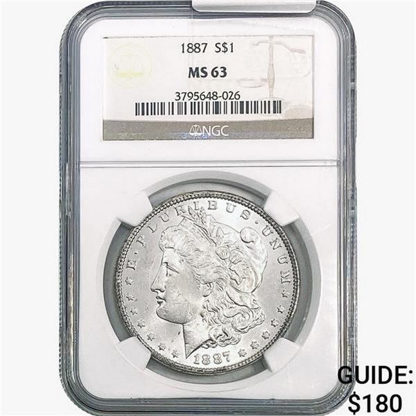 1887 Morgan Silver Dollar NGC MS63