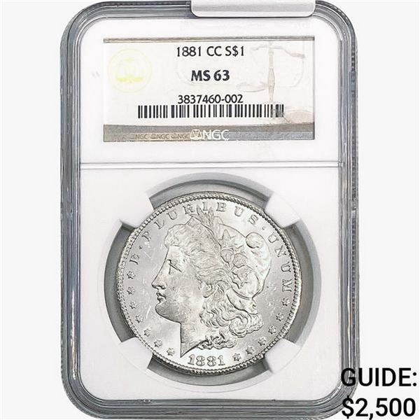 1881-CC Morgan Silver Dollar NGC MS63
