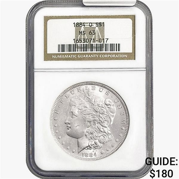 1884-O Morgan Silver Dollar NGC MS63