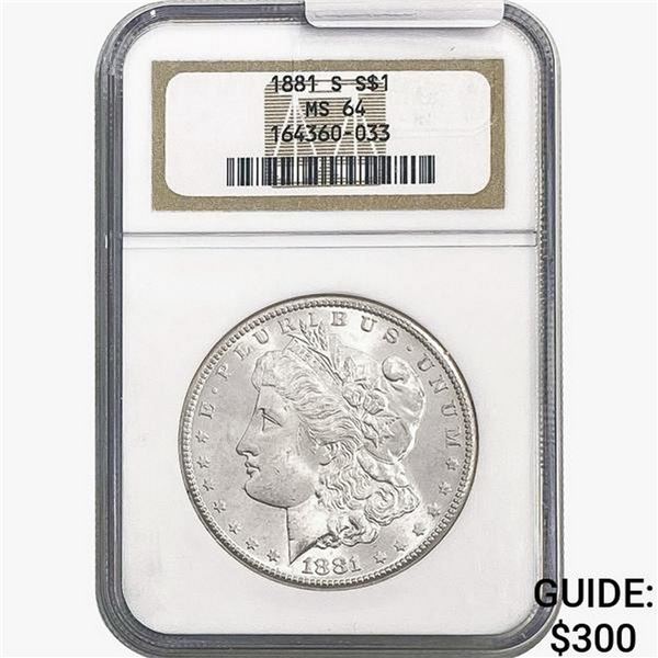 1881-S Morgan Silver Dollar NGC MS64