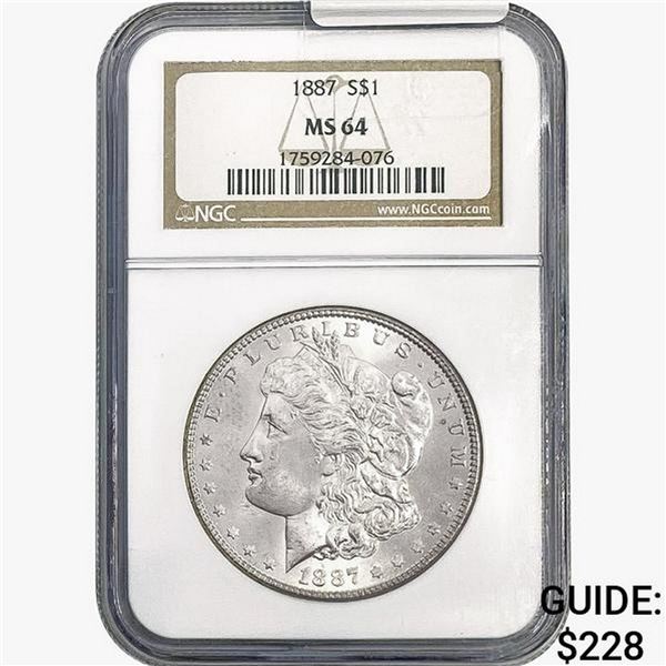 1887 Morgan Silver Dollar NGC MS64