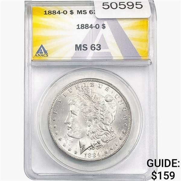 1884-O Morgan Silver Dollar ANACS MS63