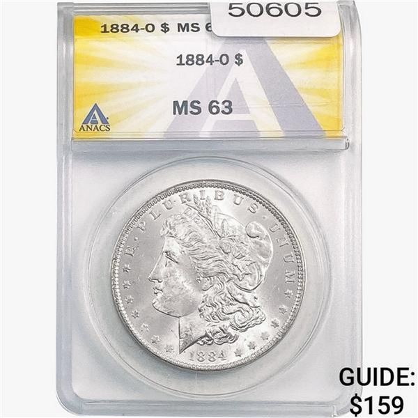 1884-O Morgan Silver Dollar ANACS MS63