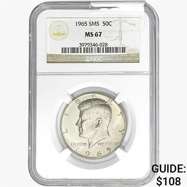 1965 SMS Kennedy Half Dollar NGC MS67