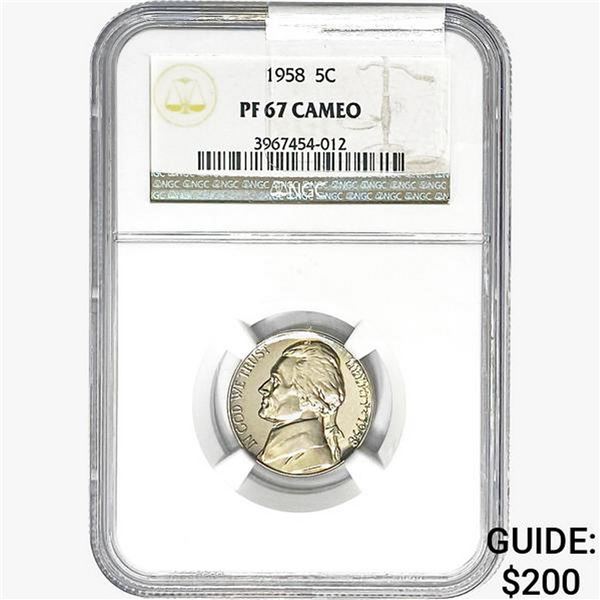 1958 Jefferson Nickel NGC PF67 CAMEO