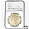 Image 1 : 1891 Morgan Silver Dollar NGC MS63