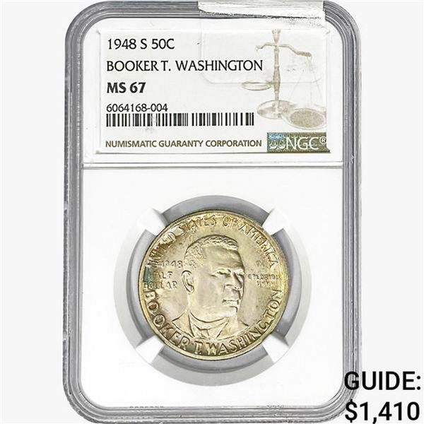1948-S Booker T Half Dollar NGC MS67