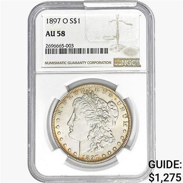 1897-O Morgan Silver Dollar NGC AU58