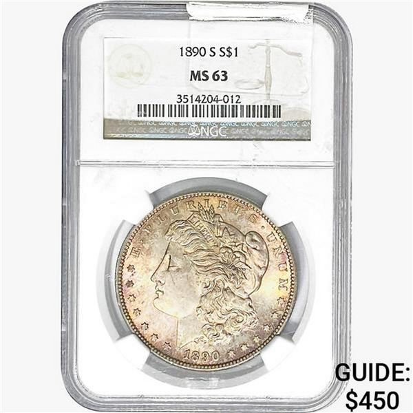 1890-S Morgan Silver Dollar NGC MS63
