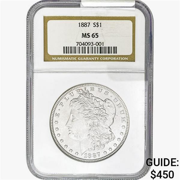 1887 Morgan Silver Dollar NGC MS65