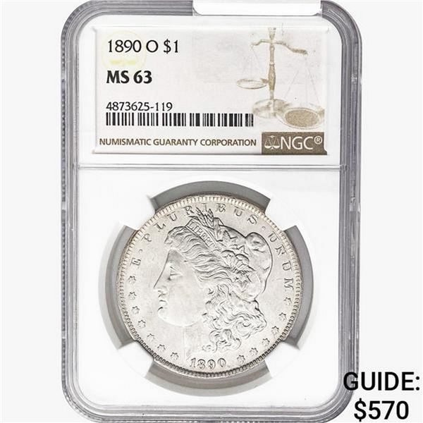 1890-O Morgan Silver Dollar NGC MS63