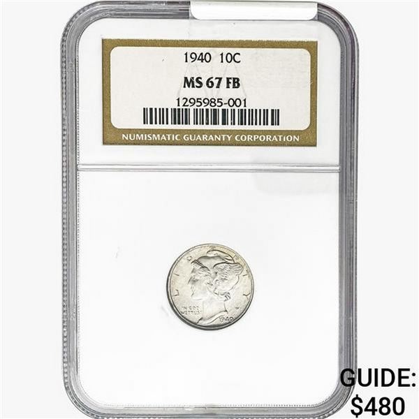 1940 Mercury Silver Dime NGC MS67 FB