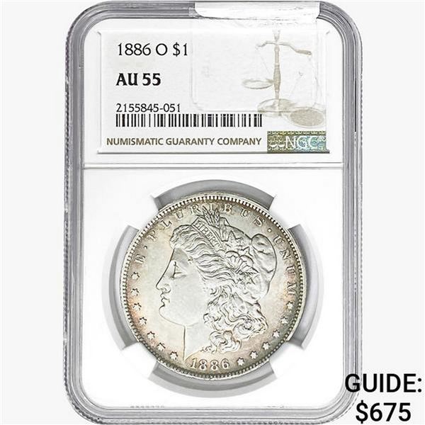 1886-O Morgan Silver Dollar NGC AU55