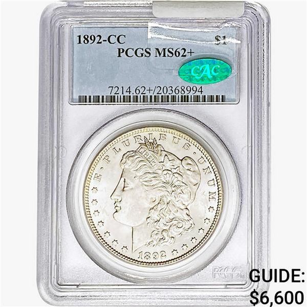 1892-CC CAC Morgan Silver Dollar PCGS MS62+