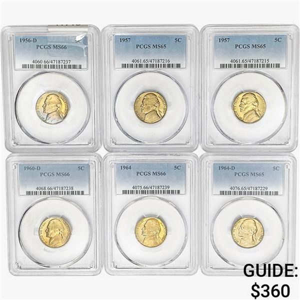 [6]1956-1964 Jefferson Nickel PCGS MS65-66