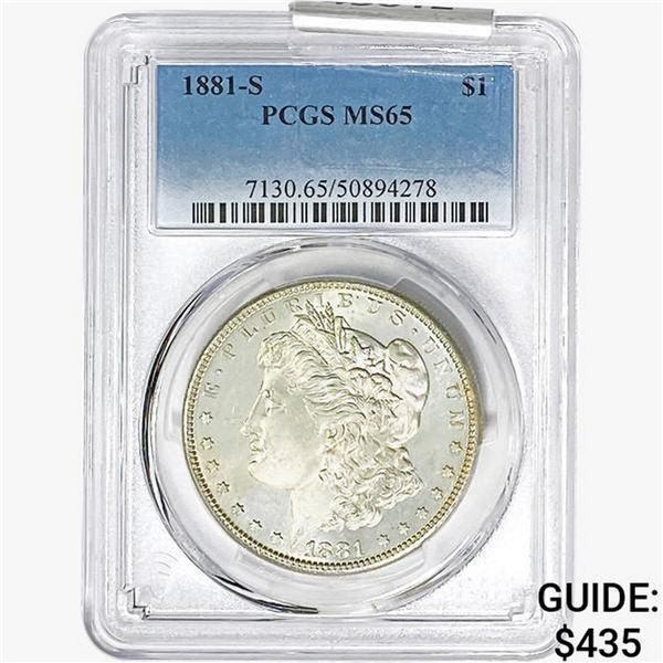 1881-S Morgan Silver Dollar PCGS MS65