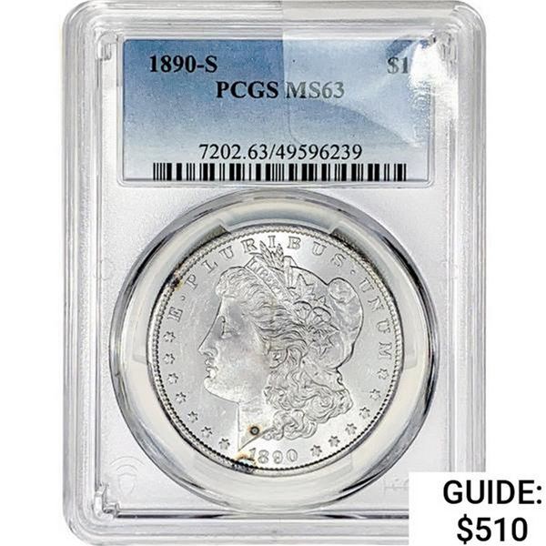 1890-S Morgan Silver Dollar PCGS MS63