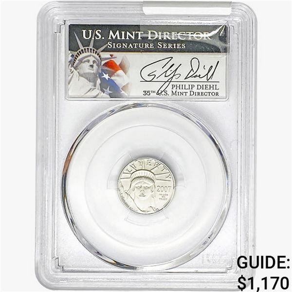 2007-W 1/10oz Platinum $10 Liberty PCGS SP69 Burnished