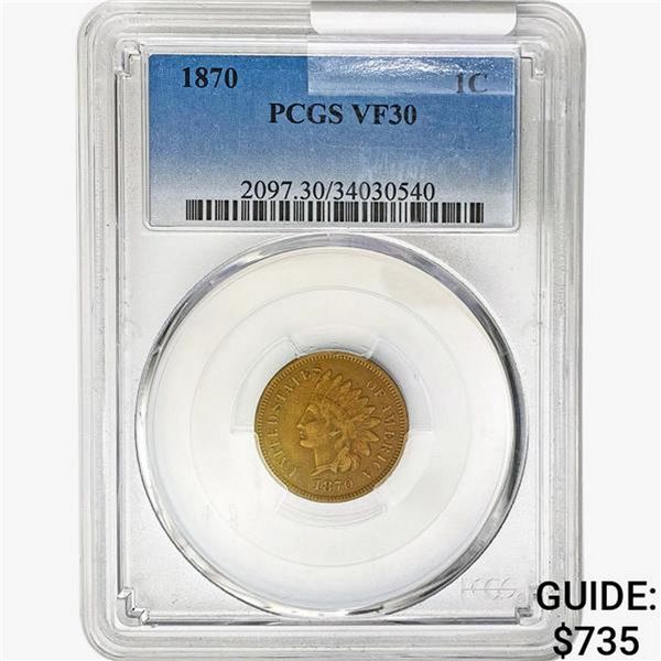 1870 Indian Head Cent PCGS VF30