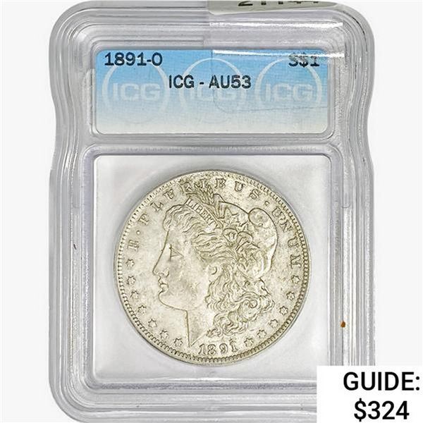1891-O Morgan Silver Dollar ICG AU53