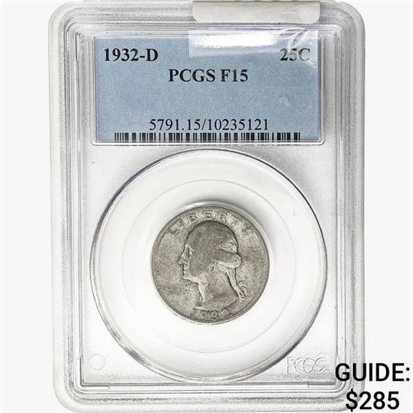 1932-D Washington Silver Quarter PCGS F15