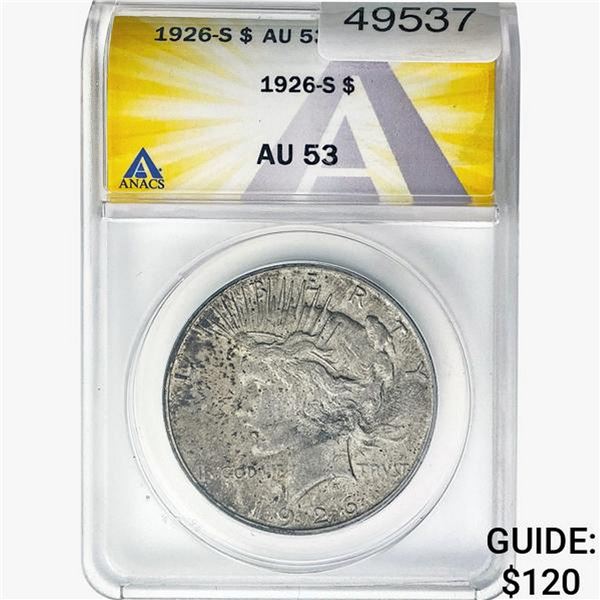 1926-S Silver Peace Dollar ANACS AU53