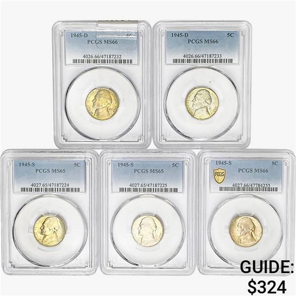 [5]1945-D/S Jefferson Nickel PCGS MS65-66
