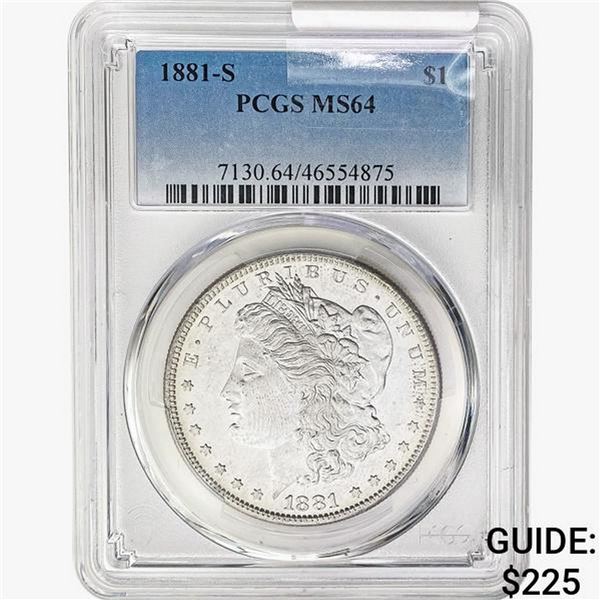 1881-S Morgan Silver Dollar PCGS MS64