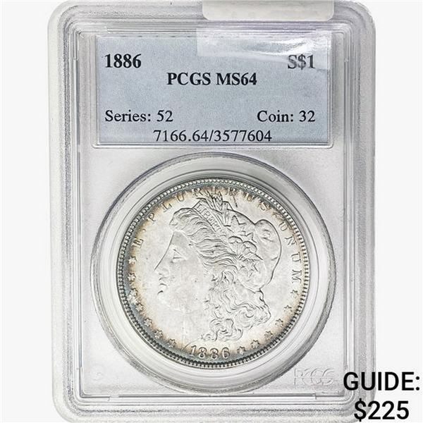 1886 Morgan Silver Dollar PCGS MS64