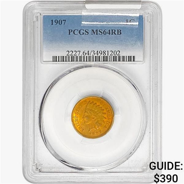 1907 Indian Head Cent PCGS MS64 RB