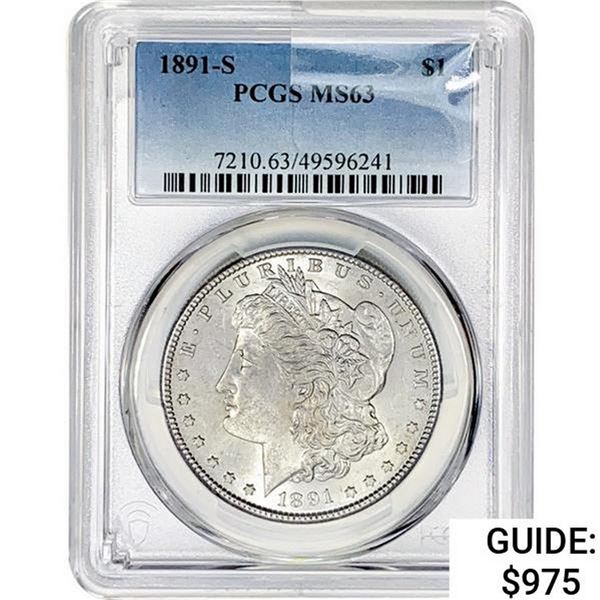 1891-S Morgan Silver Dollar PCGS MS63