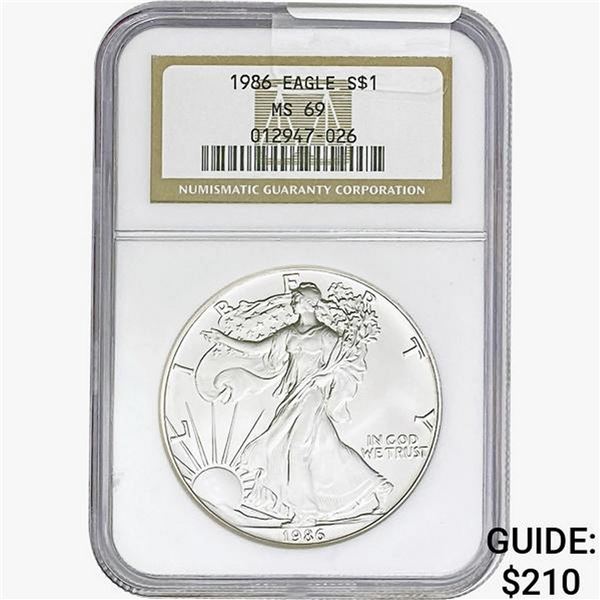 1986 Silver Eagle NGC MS69