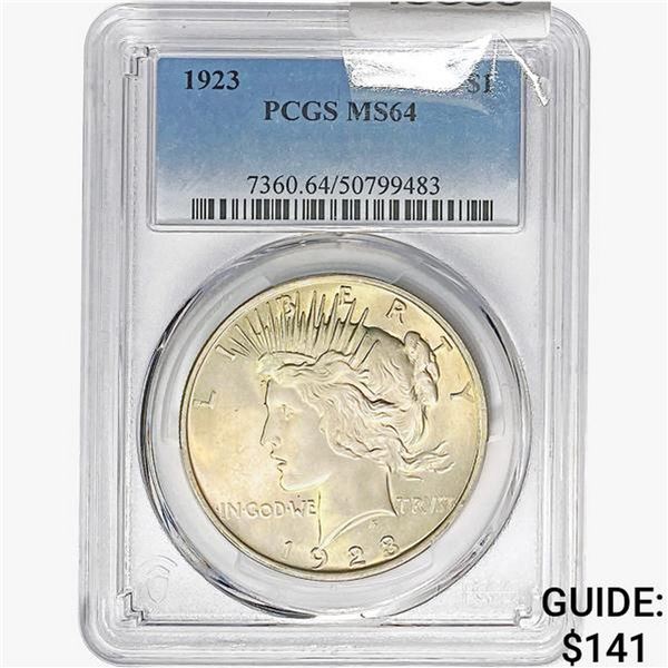 1923 Silver Peace Dollar PCGS MS64