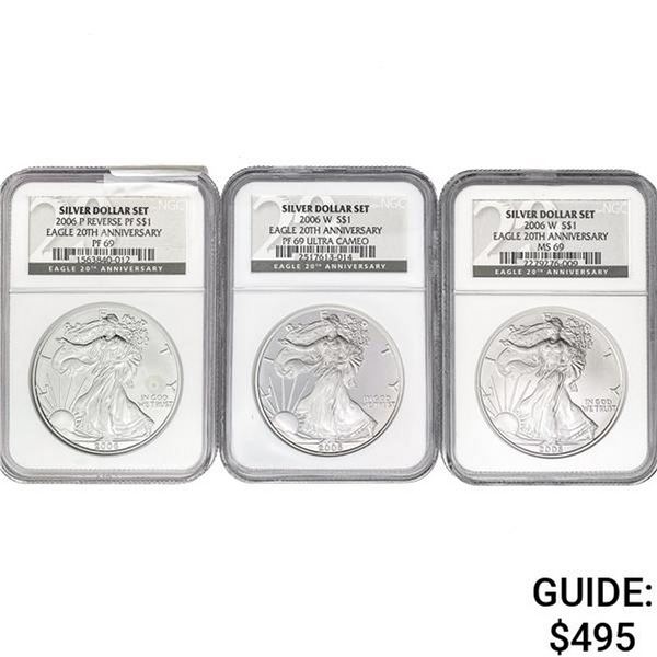 2006 [3] Silver Eagle NGC PF, MS69 UC