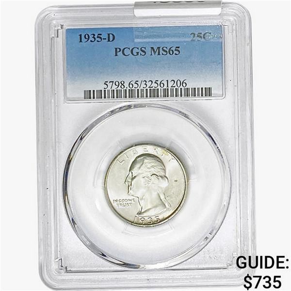 1935-D Washington Silver Quarter PCGS MS65