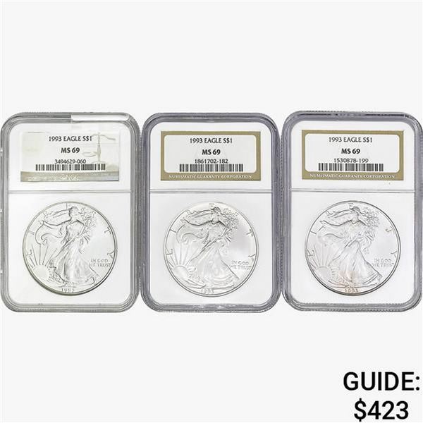 1993 [3] Silver Eagle NGC MS69