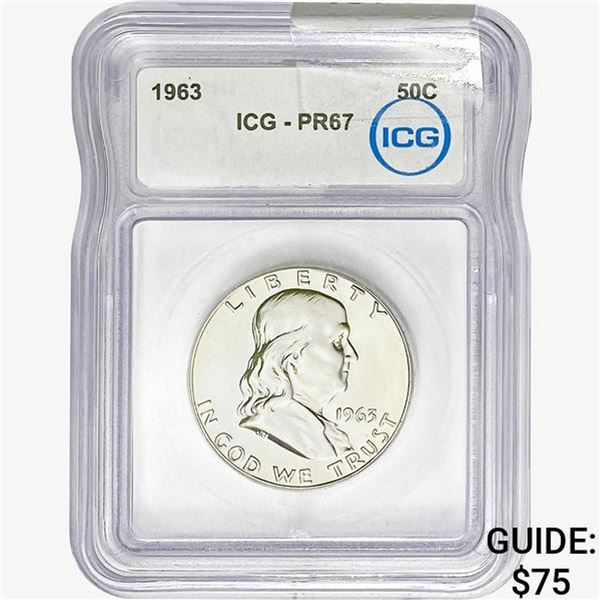 1963 Franklin Half Dollar ICG PR67