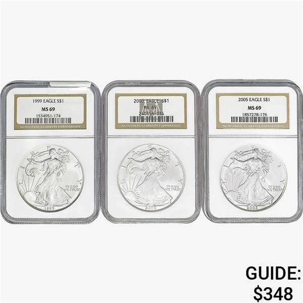 1999-2005 [3] Silver Eagle NGC MS69