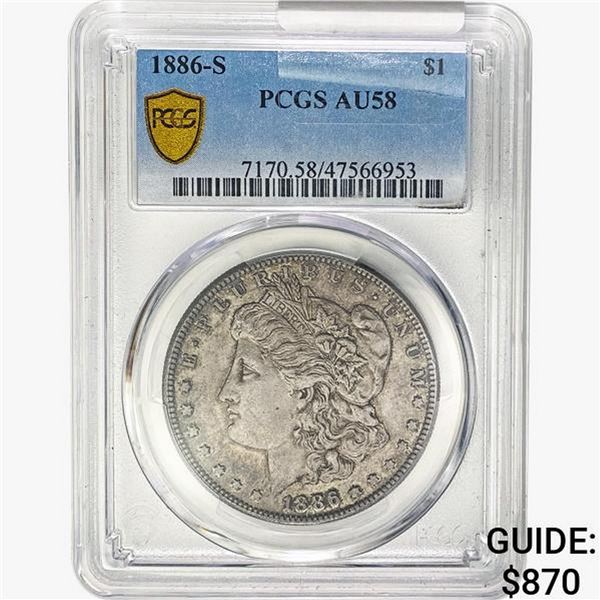1886-S Morgan Silver Dollar PCGS AU58