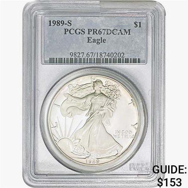 1989-S Silver Eagle PCGS PR67 DCAM