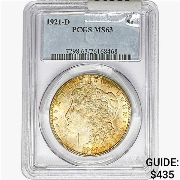 1921-D Morgan Silver Dollar PCGS MS63
