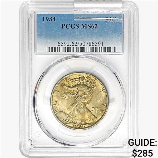 1934 Walking Liberty Half Dollar PCGS MS62