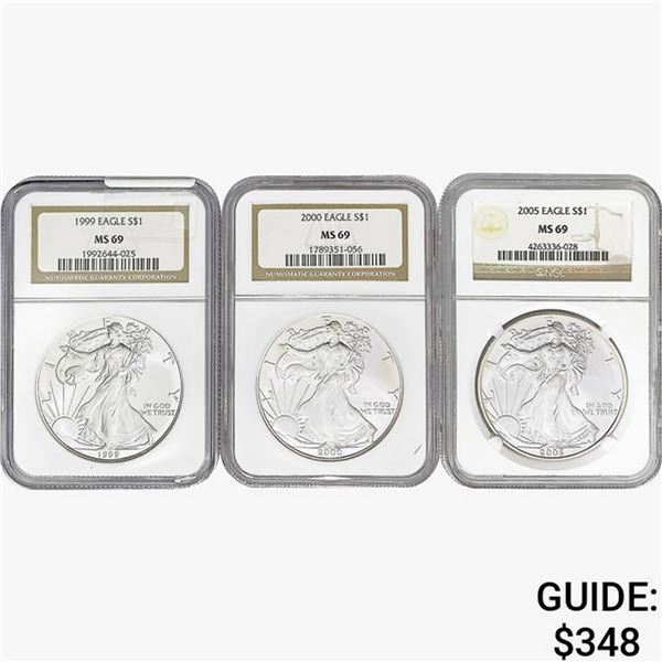 1999-2005 [3] Silver Eagle NGC MS69