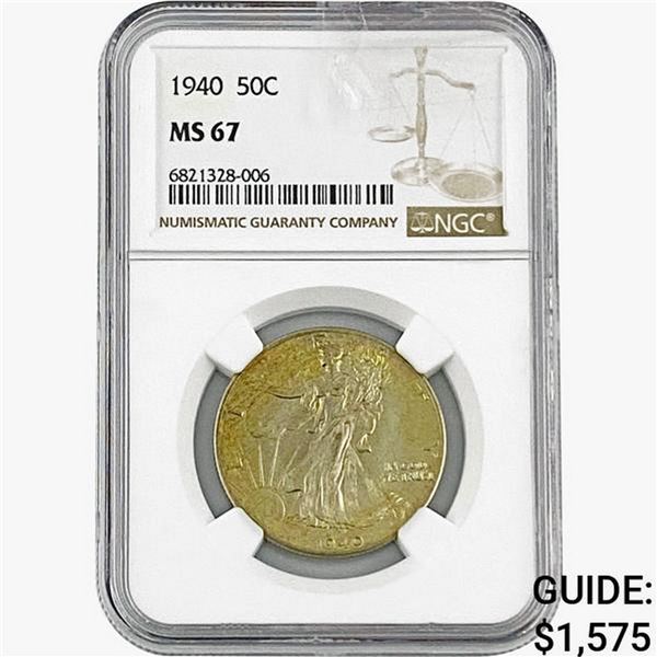 1940 Walking Liberty Half Dollar NGC MS67