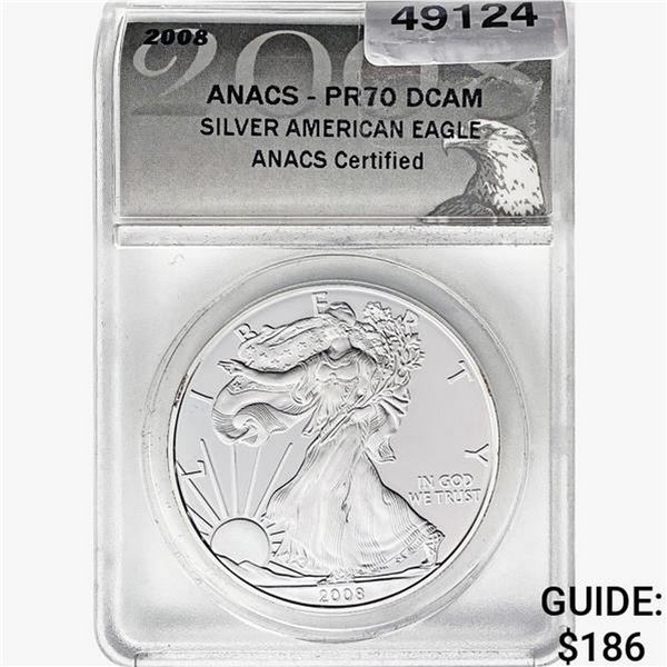 2008 Silver Eagle ANACS PR70 DCAM
