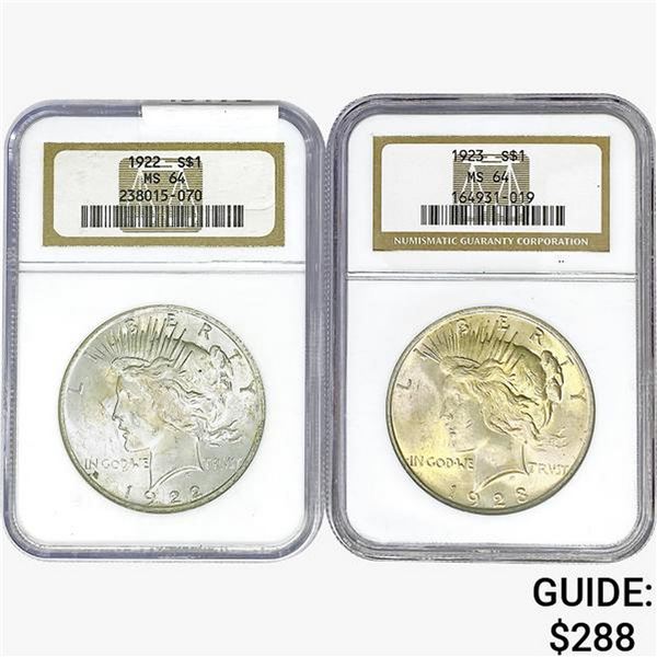 [2] 1922-1923 Silver Peace Dollar NGC MS64